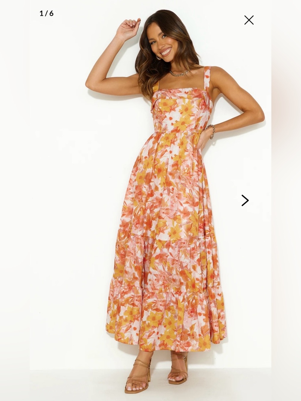 Hello Molly Indi Luxe heated sun maxi dress size small